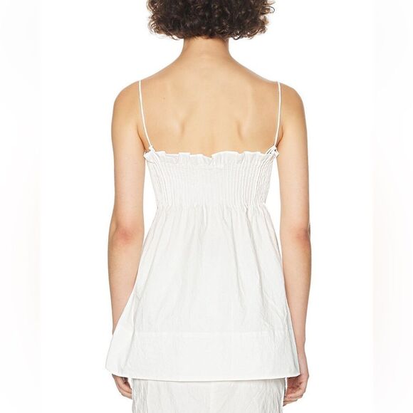 NWT HELSA Crinkle Pleated Tunic white smocked baby doll top blouse Revolve XXS - Picture 4 of 11